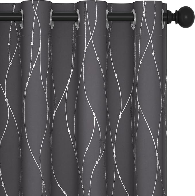 Deconovo Grey Blackout Curtains by Deconovo