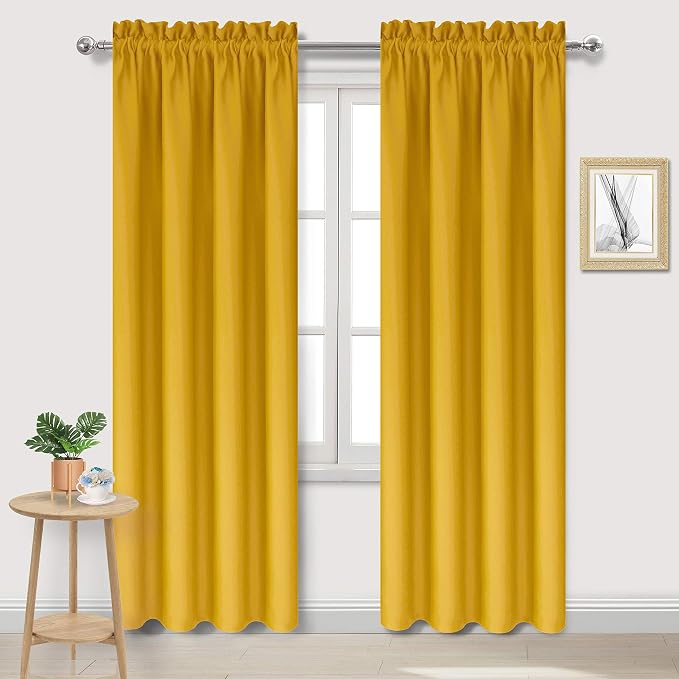 DWCN Blackout Curtains Room Darkening Thermal Insulated Bedroom Curtains Window by DWCN