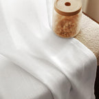 Linen White Curtains 86 inches Long - Image 2