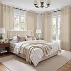 Nanspring Eggshell Beige Linen Curtains 96 Inches Long - Image 7