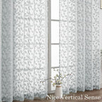 Chyhomenyc Extra Long Light Grey Sheer Curtains 108 Inch Length 2 Panels Set - Image 9