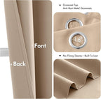 MIULEE Beige Blackout Curtains for Bedroom Living Room 84 Inches Long 2 Panels - Image 4