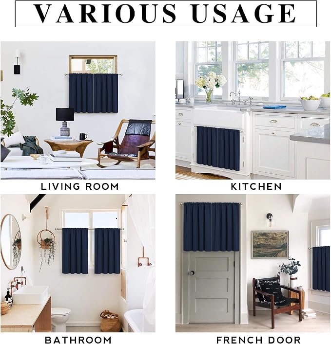 RYB HOME Blackout Privacy Bathroom Window Curtains, Short Thermal Insulated - Image 6