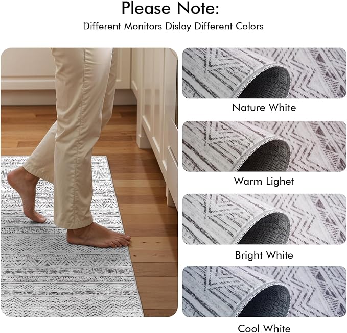 4x5 Washable Entryway Area Rug: Modern Moroccan Runner Rugs Indoor Soft Non - Image 8