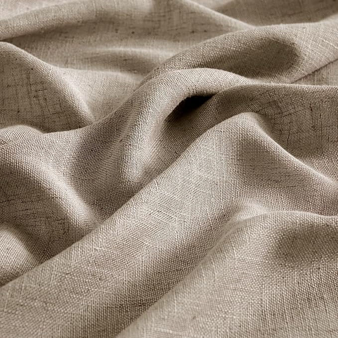 MIULEE Taupe Grey Linen Curtains 72 Inch Length 2 Panels - Image 4