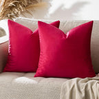 GIGIZAZA Red Velvet Decorative Throw Pillow Covers by GIGIZAZAFocusingonhomedecoration