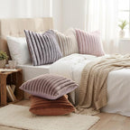 decorUhome Summer Cozy Faux Fur Throw Pillow Covers 26x26 Set of 2 Decorative - Image 6