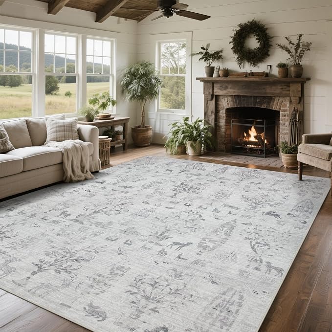 Washable Rugs 8x10 Area Rugs for Living Room, Dining Room- Large Ultra Soft by Srugn