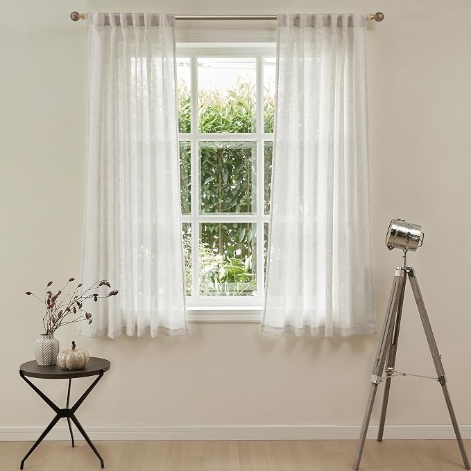 MYSKY HOME Farmhouse Kitchen Curtains 54 inches Long, Boho Curtain Panels - Image 2