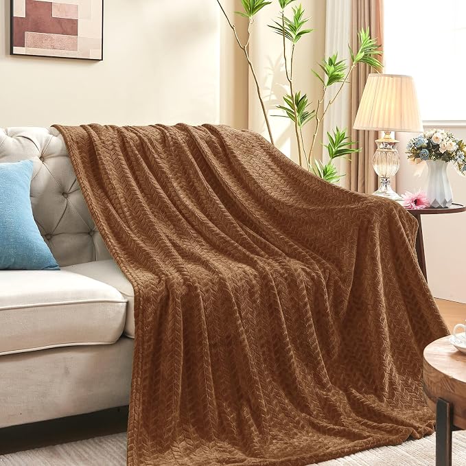 inhand Dark Brown Fleece Queen Blanket - Image 5