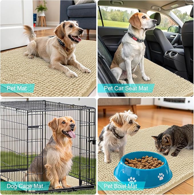 OLANLY Dog Door Mat for Muddy Paws 59x32, Absorbs Moisture and Dirt, Absorbent - Image 7