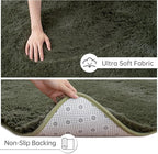 Goideal Fluffy Rug for Bedroom Living Room, 4x6 Olive Green Area Rugs, Faux Fur - Image 6