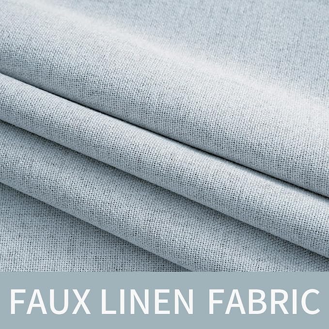 MIULEE Linen Textured Curtains for Bedroom Solid 100% Blackout Thermal - Image 5
