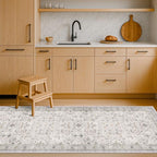 Light Grey 2x5 Boho Bathroom Runner Rug - Image 3