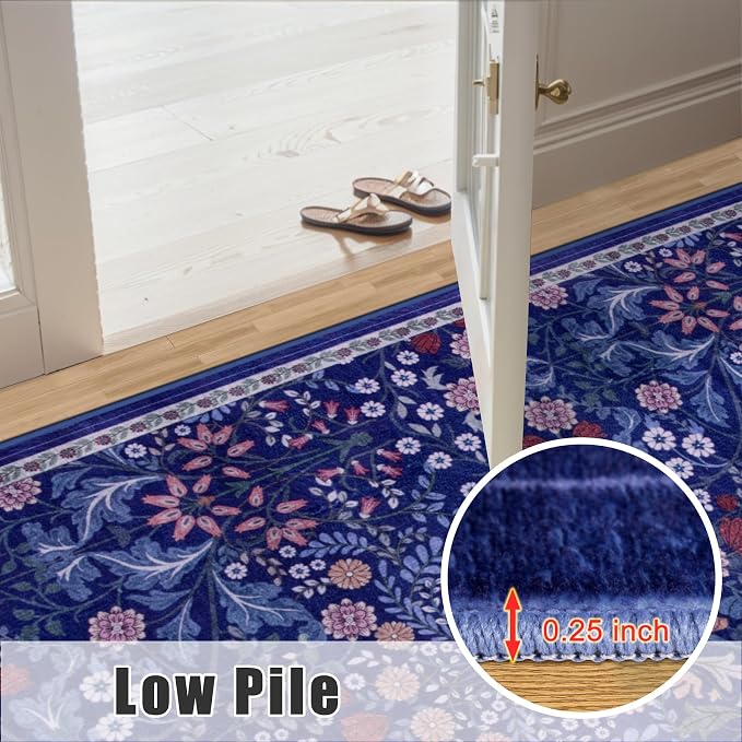 10x12 Area Rugs for Living Room: Floral Washable Rug Vintage Large Soft Boho - Image 8