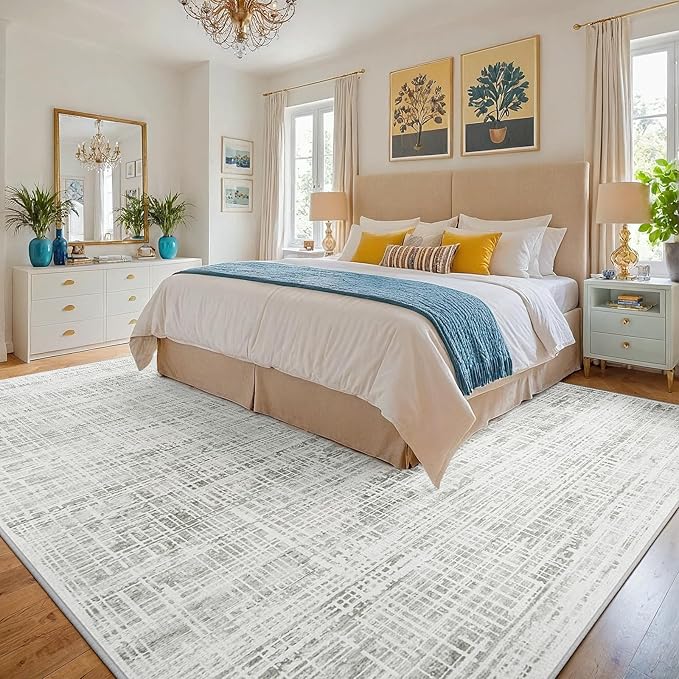 10x14 Area Rugs for Living Room Washable Rug: Anti-Skid Abstract Modern Living - Image 2