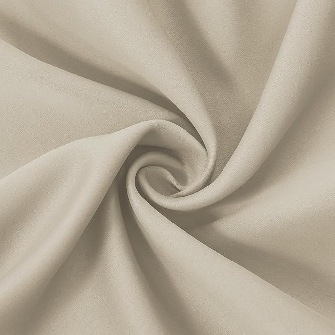 LEMOMO Light Beige Blackout Curtains 52 x 84 Inch Long Beige Curtains Set of 2 - Image 6