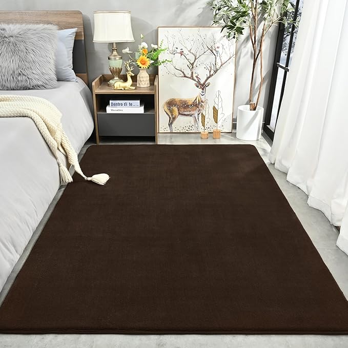 Amearea Large Modern Area Rugs for Bedroom Living Room, 5x8 Feet Brown - Image 2