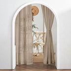 RYB HOME Khaki Linen Curtains 95 inches, Rod Pocket & Back Tab Linen Blend Boho - Image 7
