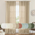 LAMIT Linen Semi Sheer Curtains 96 inches Long 2 Panels Set, Light Filtering by LAMIT