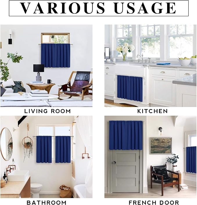 RYB HOME Blackout French Door Window Curtain Covering, Rod Pocket Thermal - Image 7