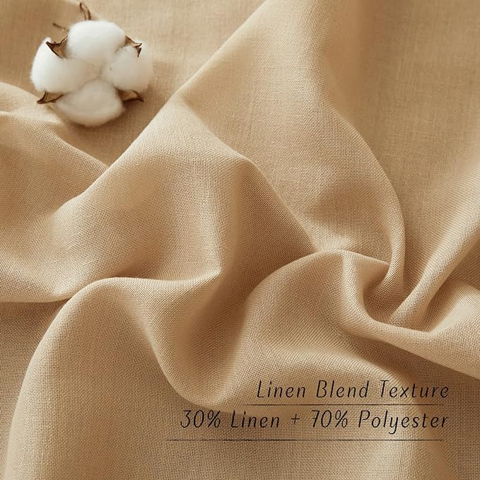 NICETOWN Burlap Linen Kitchen Window Curtains Over Sink, Grommet Thick Linen - Image 4