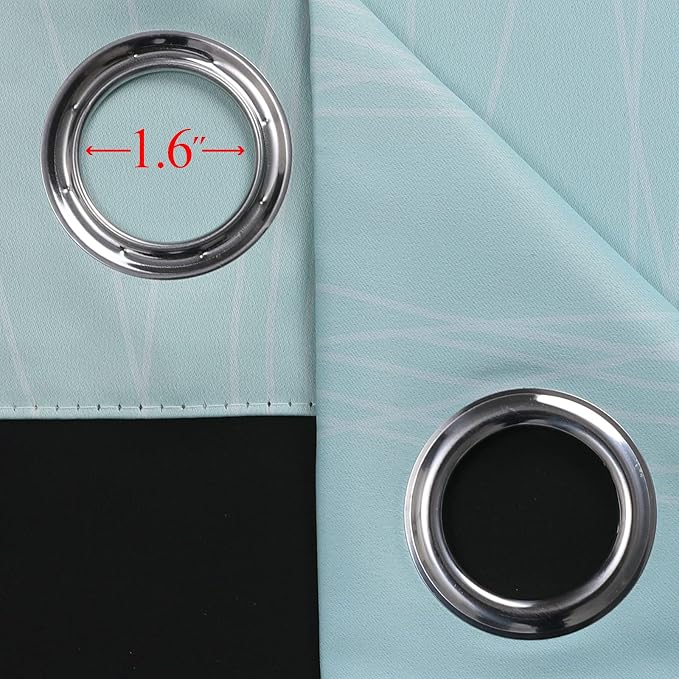 Estelar Textiler Aqua and Beige Blackout Curtains & Drapes - Image 7