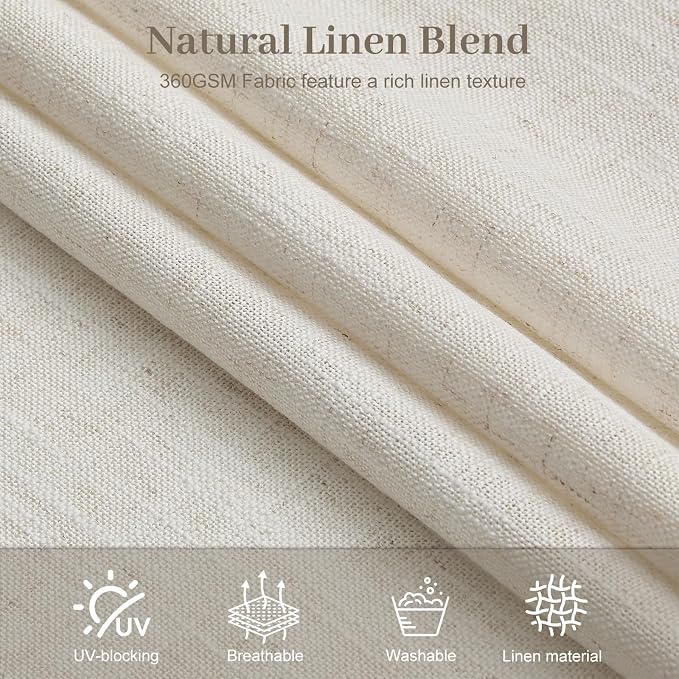 Pinch Pleated Linen Curtains 96 Inches Long - Image 6