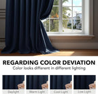 Deconovo Blackout Curtains, Thermal Insulated, W70 x L95 2 Panels, Back Tab - Image 6