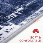KOZYFLY Modern Abstract Area Rugs 8x10 Navy Blue Machine Washable Thin Rug - Image 3