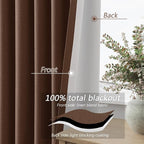Guken 100% Blackout Curtains 120 Inch Length 2 Panels Set - Image 4