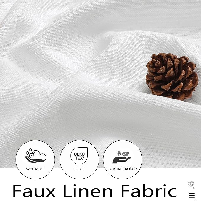 Valances for Windows, Light Filtering Faux Linen Textured Small Short Window - Image 3
