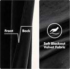 MIULEE Black Velvet Curtains 108 Inches Long Halloween Grommet Room Darkening - Image 3