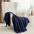 Bedsure GentleSoft Navy Blue Twin Blanket - Image 2