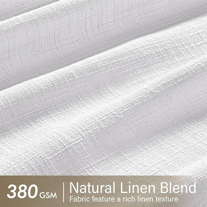 MIULEE Pinch Pleated Thick Linen Curtains 84 Inches Long 2 Panels, Pinch Pleat - Image 4