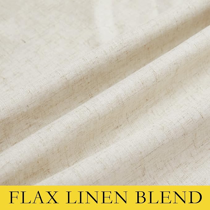 NICETOWN Farmhouse Style 100% Blackout Natural Linen Warm Curtains 90 inches - Image 9