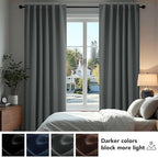 Deconovo Blackout Curtains, Thermal Insulated, W38 x L63 2 Panels, Back Tab - Image 4