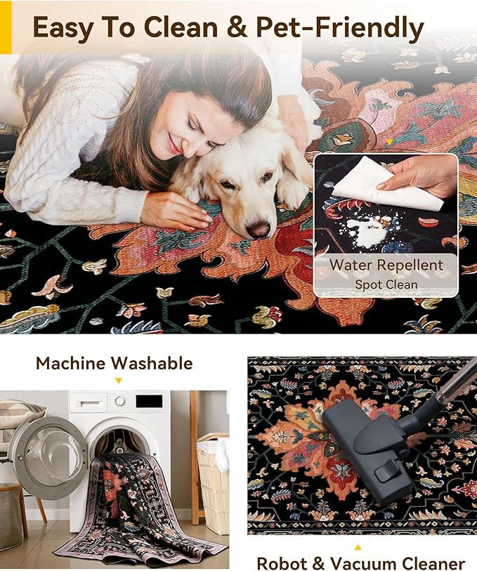 RELEANY Area Rugs 3'x12' Runner Rug Non Slip Washable - Image 5