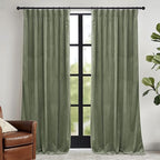 RYB HOME Sage Green Velvet Curtains - Image 2