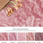 ORINOVA Pink Washable Shag Round Rugs 6.6ft Soft Plush Faux Sheepskin Fuzzy Fur - Image 9