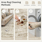 Soalmost 5x5 Brown Round Rug 5ft Living Room Circle Rug Vintage Round Area Rug - Image 9