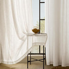 Cream Linen Curtains 72 inch Long 2 Panel Set - Image 5