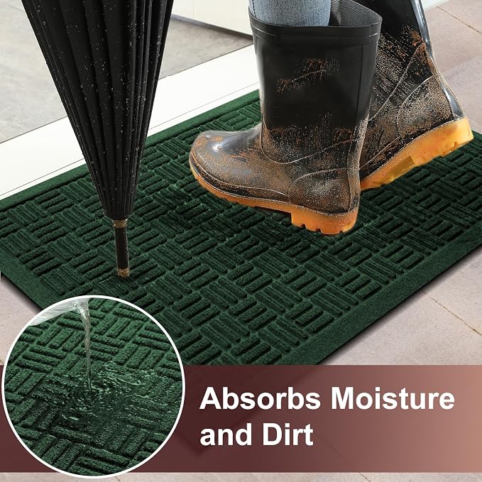 Mibao Front Door Mat Indoor Outdoor Entrance, Dirt Trapping Waterproof - Image 3
