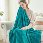 BEDELITE Fleece Throw Blanket for Couch – 3D Ribbed Jacquard Soft and Warm - Image 3
