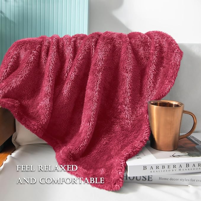 Exclusivo Mezcla Plush Fuzzy Fleece Bed Blanket Twin Size, Super Soft, Fluffy - Image 5