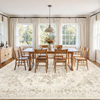 Area Rugs 9x12 Living Room: Vintage Boho Neutral Washable Rug Indoor Soft Large - Image 3