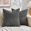 Fancy Homi 2 Packs Dark Gray Decorative Throw Pillow Covers 18x18 Inch by Fancy+Homi
