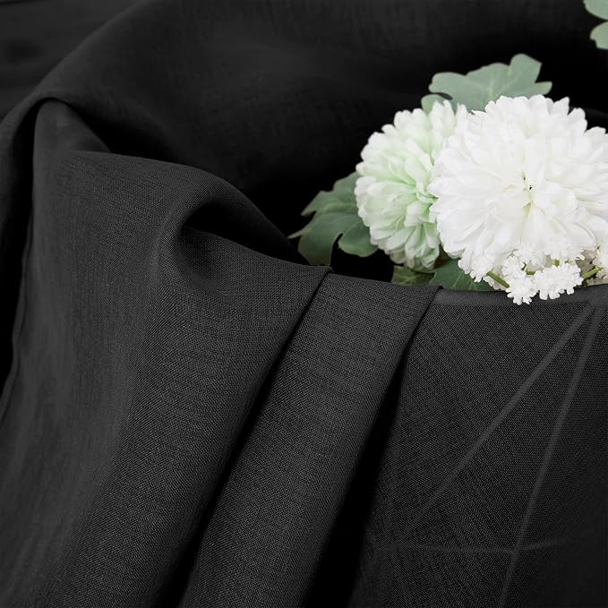 Tollpiz Sheer Curtain Linen Textured Bedroom Curtains Sheer Light Filtering Rod - Image 6