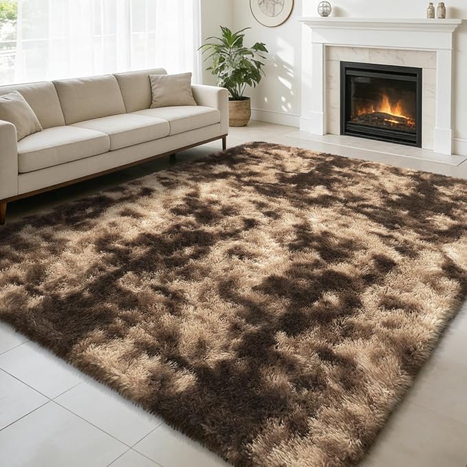 8x10 Fluffy Area Rugs for Living Room, Shag Area Rug for Bedroom, Soft Fuzzy by yulidayang