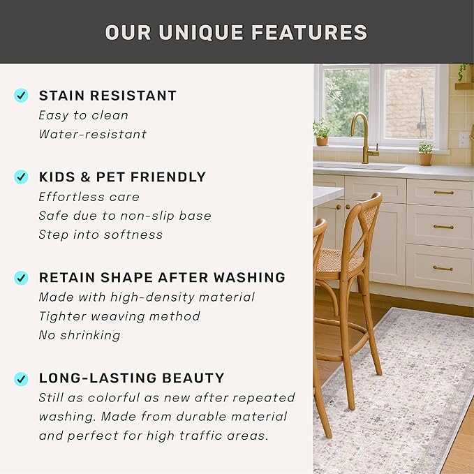 Light Grey 2x5 Boho Bathroom Runner Rug - Image 7
